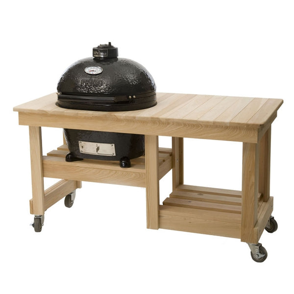 Primo Oval LG 300 with Countertop Cypress Grill Table